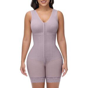 Women's Light Purple Tummy Control Full Body Shaper Shapewear Surgery Garment